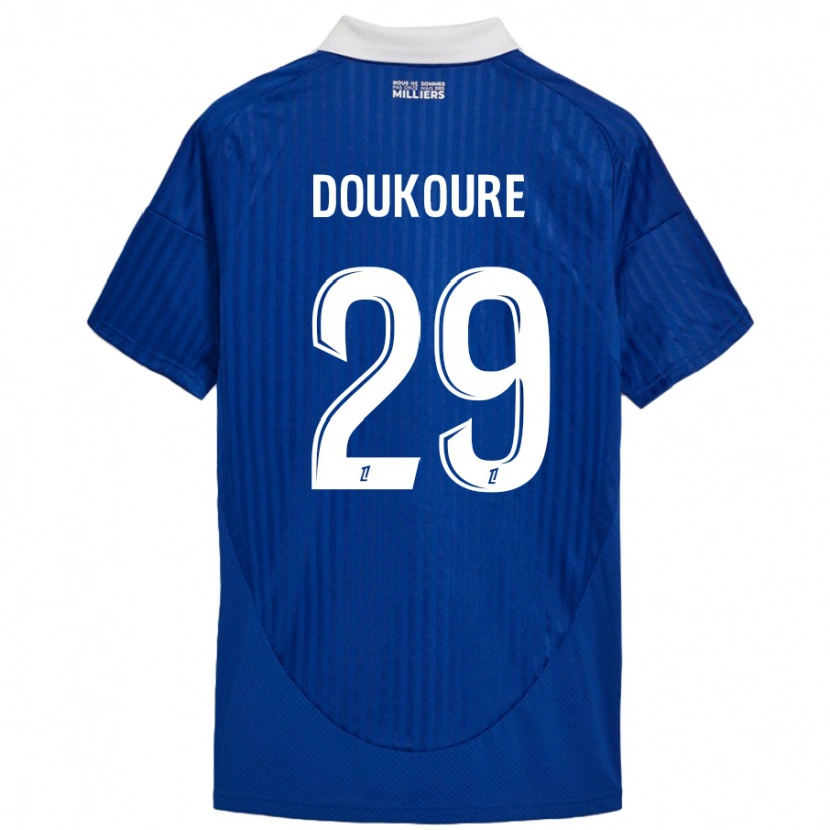 Danxen Kinderen Ismaël Doukouré #29 Blauw Wit Thuisshirt Thuistenue 2024/25 T-Shirt