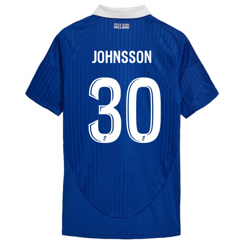 Danxen Kinderen Karl-Johan Johnsson #30 Blauw Wit Thuisshirt Thuistenue 2024/25 T-Shirt