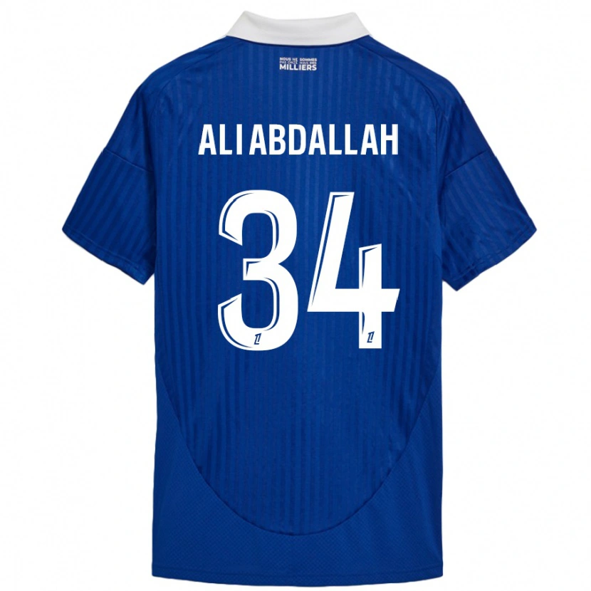 Danxen Kinderen Aboubacar Ali Abdallah #34 Blauw Wit Thuisshirt Thuistenue 2024/25 T-Shirt