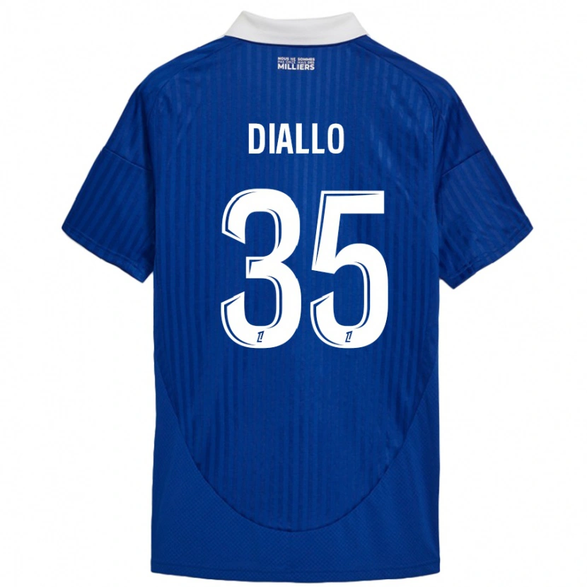 Danxen Kinderen Tidiane Diallo #35 Blauw Wit Thuisshirt Thuistenue 2024/25 T-Shirt