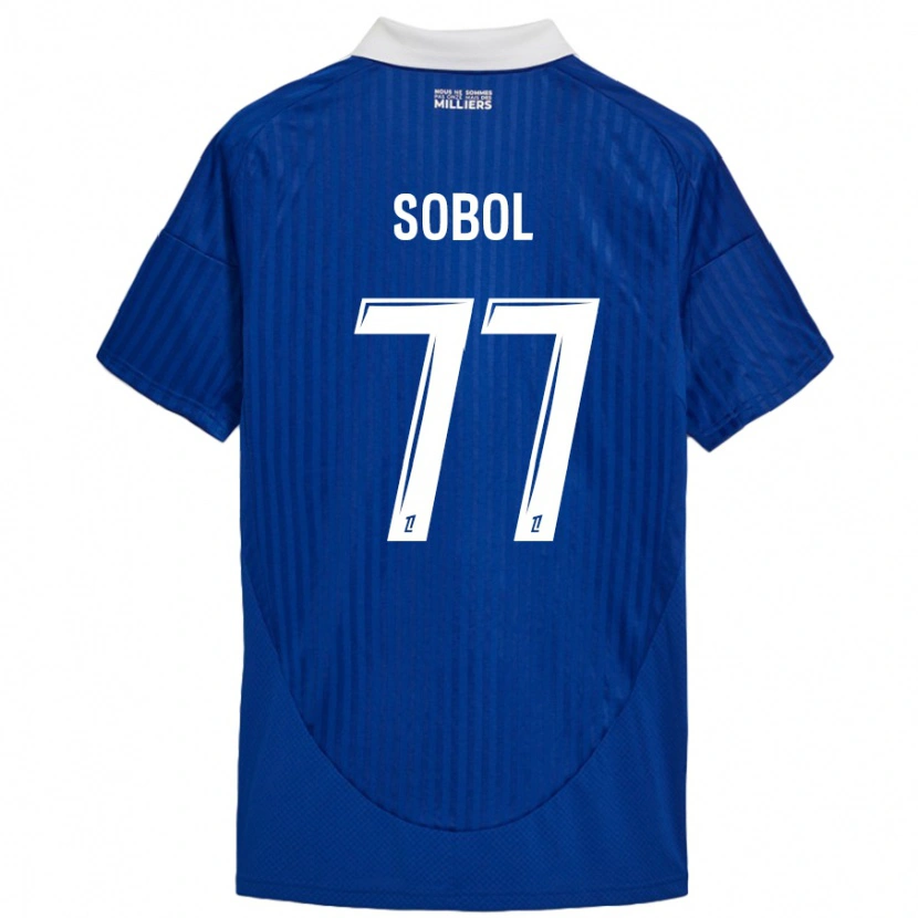 Danxen Kinderen Eduard Sobol #77 Blauw Wit Thuisshirt Thuistenue 2024/25 T-Shirt