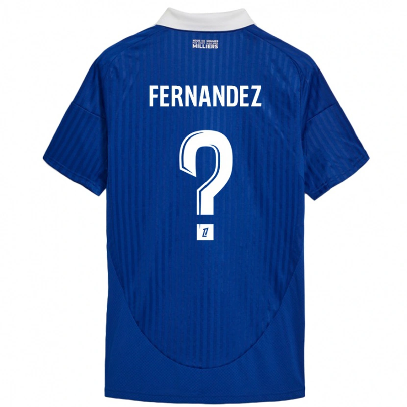 Danxen Kinderen Elies Araar Fernandez #0 Blauw Wit Thuisshirt Thuistenue 2024/25 T-Shirt