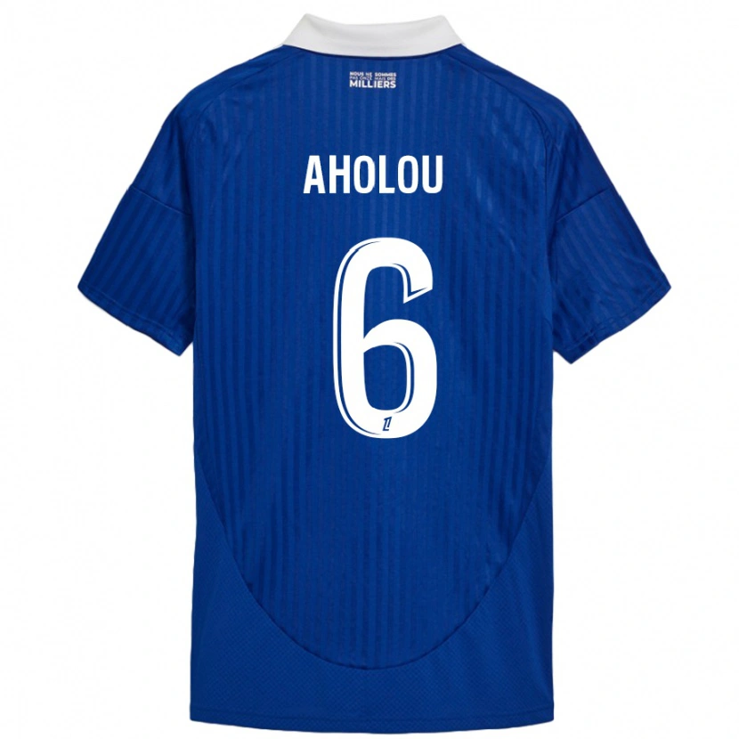 Danxen Kinderen Jean-Eudes Aholou #6 Blauw Wit Thuisshirt Thuistenue 2024/25 T-Shirt