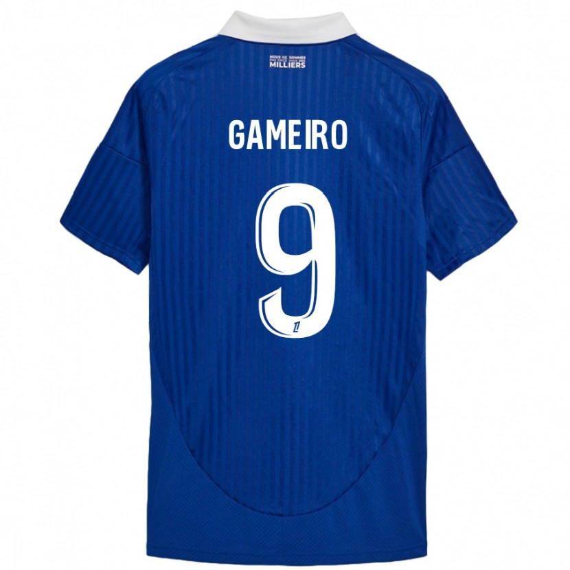 Danxen Kinderen Kévin Gameiro #9 Blauw Wit Thuisshirt Thuistenue 2024/25 T-Shirt