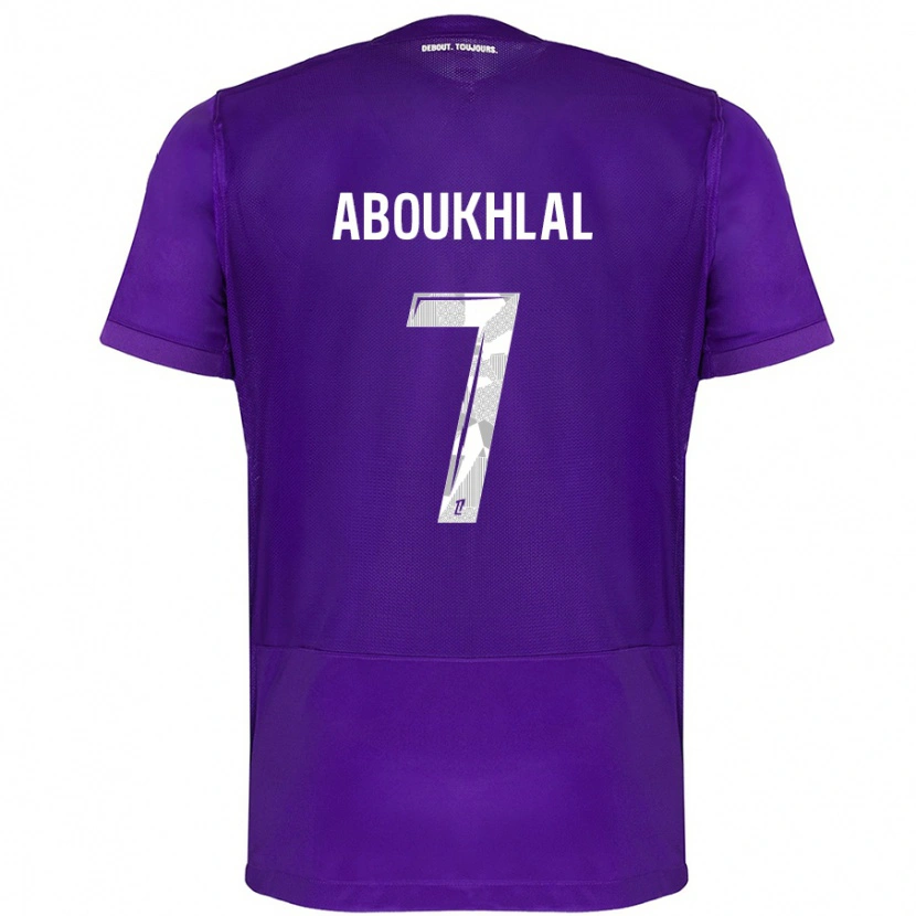 Danxen Kinderen Zakaria Aboukhlal #7 Paars Wit Thuisshirt Thuistenue 2024/25 T-Shirt