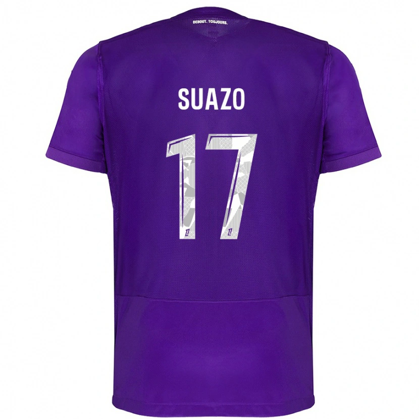 Danxen Kinderen Gabriel Suazo #17 Paars Wit Thuisshirt Thuistenue 2024/25 T-Shirt