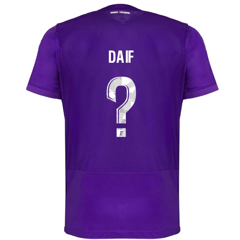 Danxen Kinderen Mouhamed Daif #0 Paars Wit Thuisshirt Thuistenue 2024/25 T-Shirt