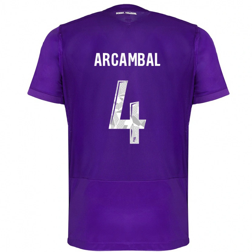 Danxen Kinderen Anais Arcambal #4 Paars Wit Thuisshirt Thuistenue 2024/25 T-Shirt