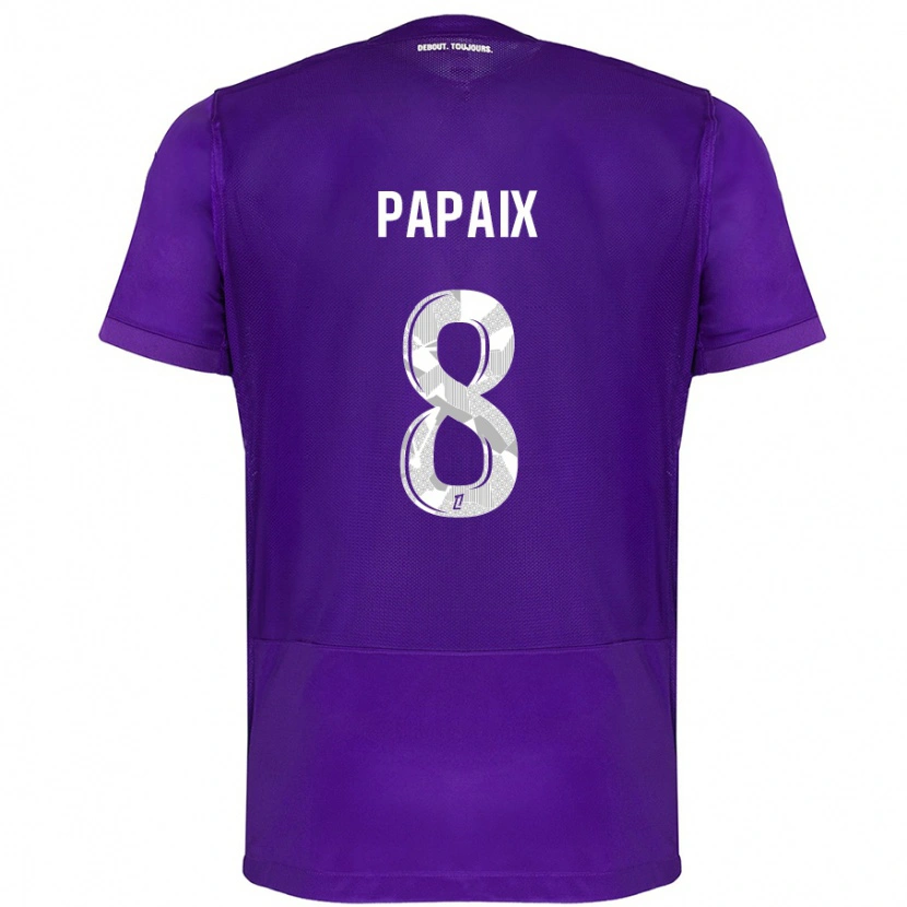 Danxen Kinderen Pauline Papaix #8 Paars Wit Thuisshirt Thuistenue 2024/25 T-Shirt