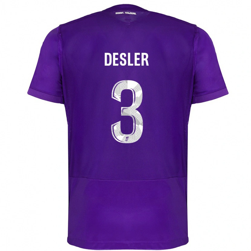 Danxen Kinderen Mikkel Desler #3 Paars Wit Thuisshirt Thuistenue 2024/25 T-Shirt