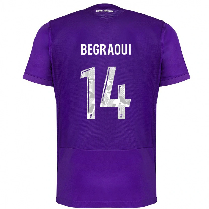 Danxen Kinderen Yanis Begraoui #14 Paars Wit Thuisshirt Thuistenue 2024/25 T-Shirt