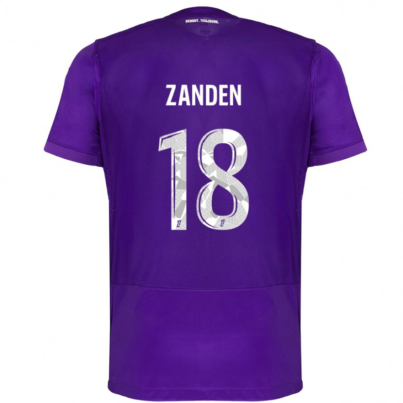 Danxen Kinderen Oliver Zandén #18 Paars Wit Thuisshirt Thuistenue 2024/25 T-Shirt