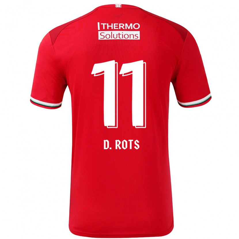 Danxen Kinderen Daan Rots #11 Rood Wit Thuisshirt Thuistenue 2024/25 T-Shirt