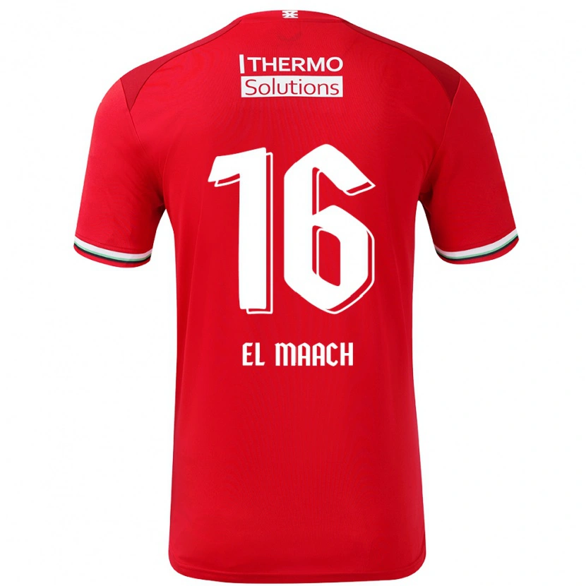 Danxen Kinderen Issam El Maach #16 Rood Wit Thuisshirt Thuistenue 2024/25 T-Shirt