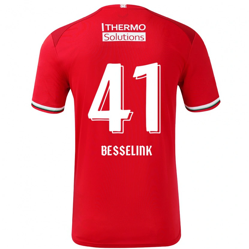 Danxen Kinderen Gijs Besselink #41 Rood Wit Thuisshirt Thuistenue 2024/25 T-Shirt