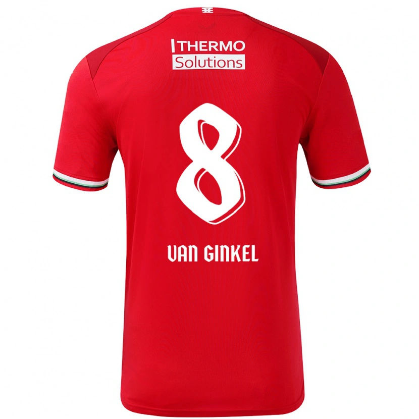 Danxen Kinderen Danique Van Ginkel #8 Rood Wit Thuisshirt Thuistenue 2024/25 T-Shirt