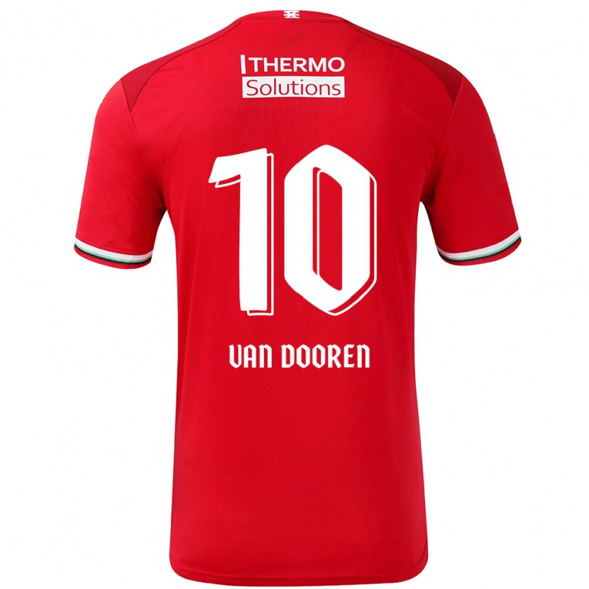 Danxen Kinderen Kayleigh Van Dooren #10 Rood Wit Thuisshirt Thuistenue 2024/25 T-Shirt