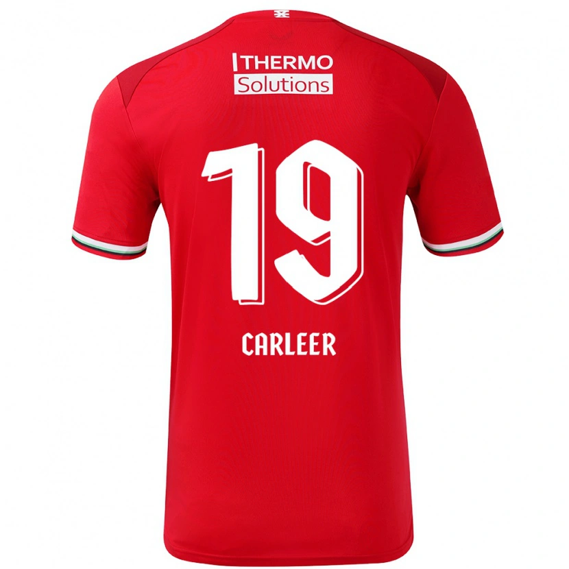 Danxen Kinderen Lieske Carleer #19 Rood Wit Thuisshirt Thuistenue 2024/25 T-Shirt