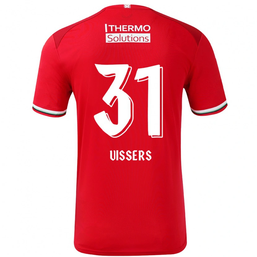 Danxen Kinderen Kiki Vissers #31 Rood Wit Thuisshirt Thuistenue 2024/25 T-Shirt