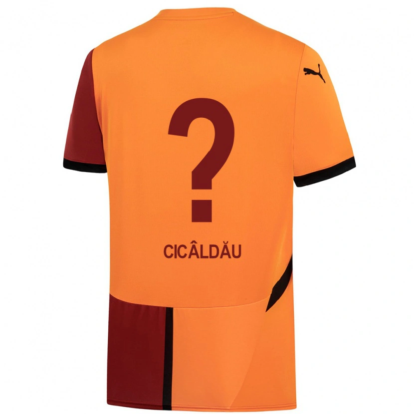 Danxen Kinderen Alexandru Cicâldău #0 Geel Rood Thuisshirt Thuistenue 2024/25 T-Shirt