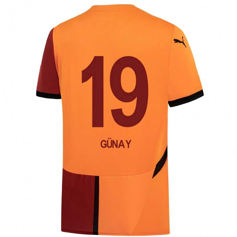 Danxen Kinderen Günay Güvenç #19 Geel Rood Thuisshirt Thuistenue 2024/25 T-Shirt