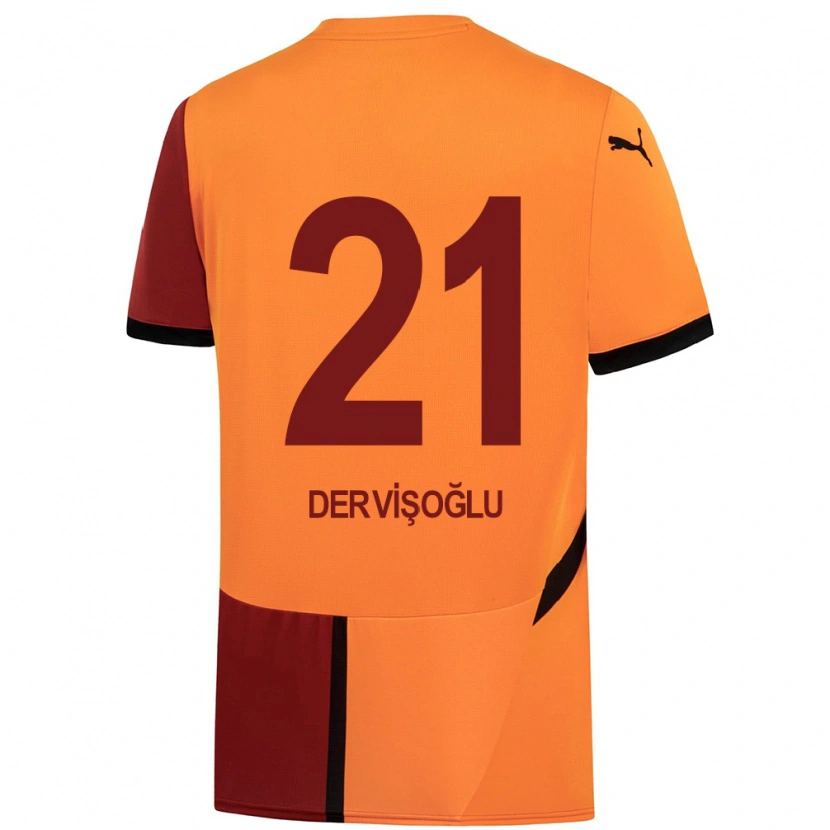 Danxen Kinderen Halil Dervişoğlu #21 Geel Rood Thuisshirt Thuistenue 2024/25 T-Shirt