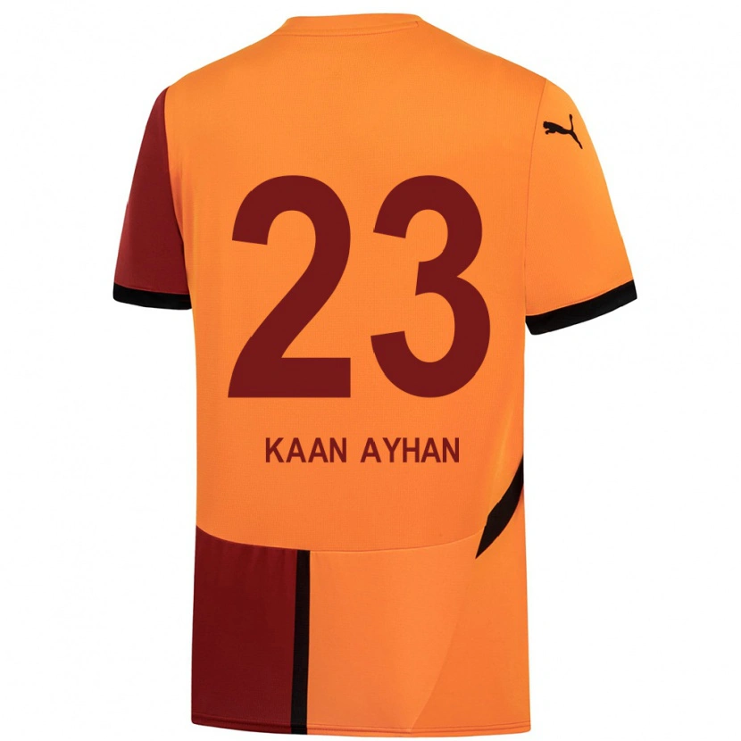 Danxen Kinderen Kaan Ayhan #23 Geel Rood Thuisshirt Thuistenue 2024/25 T-Shirt