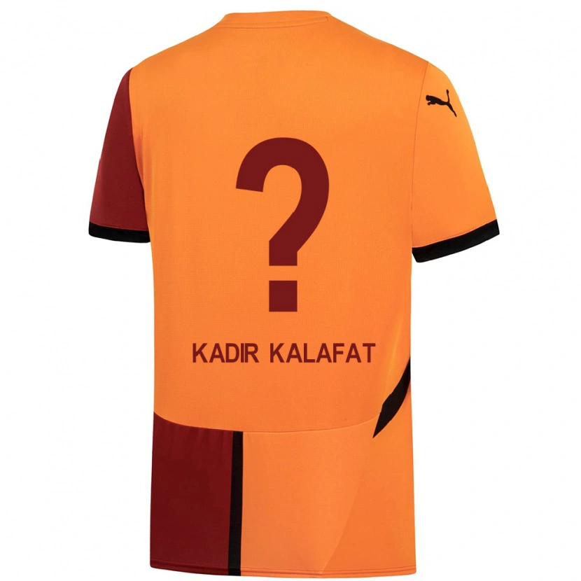 Danxen Kinderen İsmail Kadir Kalafat #0 Geel Rood Thuisshirt Thuistenue 2024/25 T-Shirt