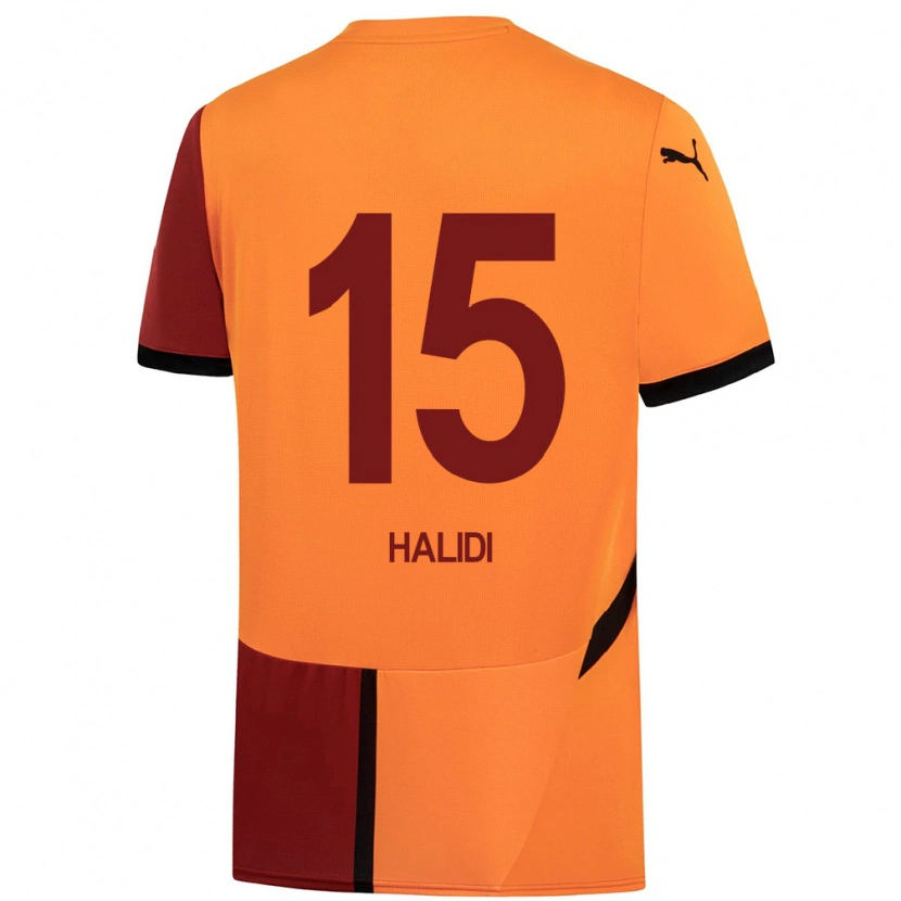 Danxen Kinderen İsa Halidi #15 Geel Rood Thuisshirt Thuistenue 2024/25 T-Shirt