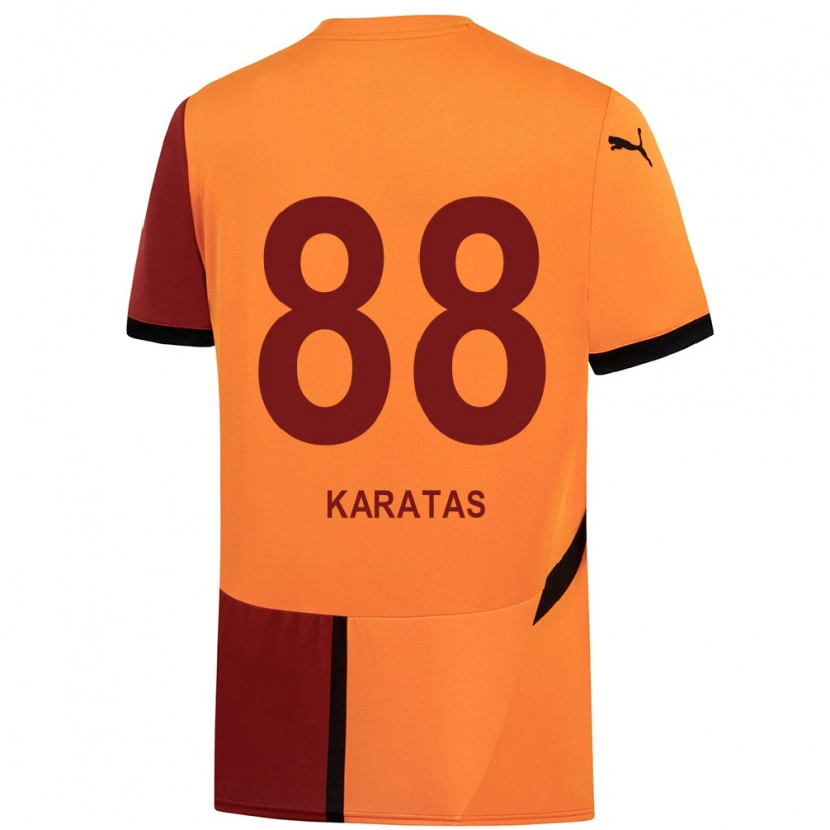 Danxen Kinderen Kazımcan Karataş #88 Geel Rood Thuisshirt Thuistenue 2024/25 T-Shirt