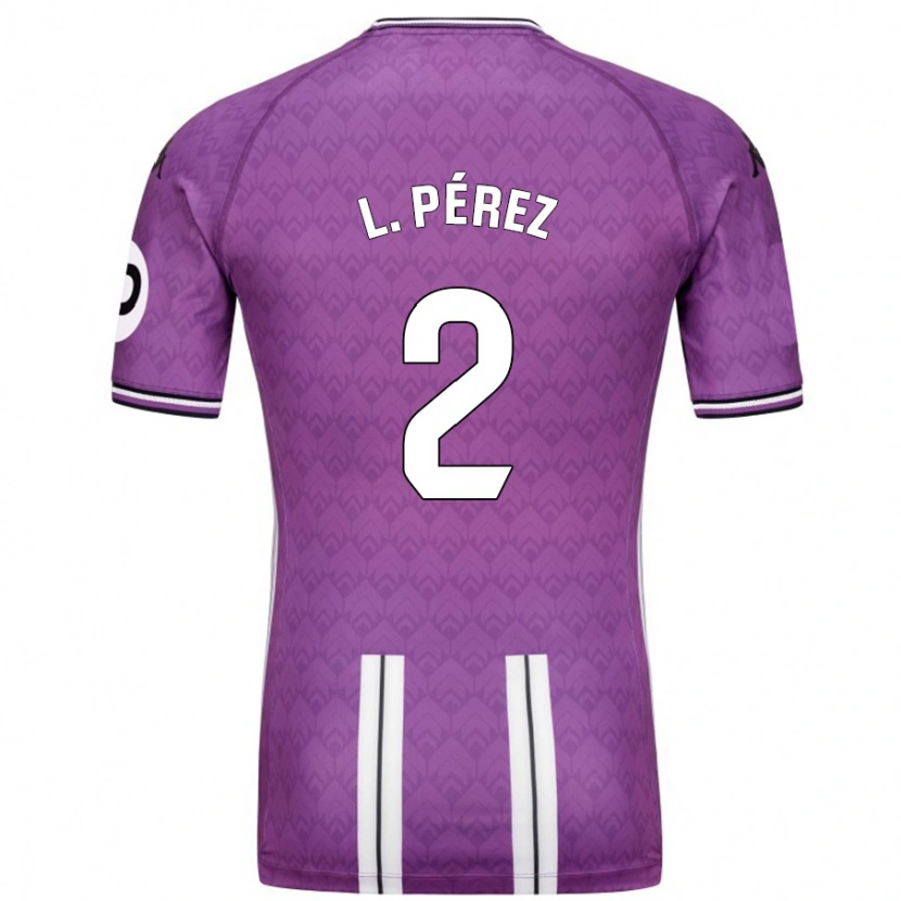 Danxen Kinderen Luis Pérez #2 Paars Wit Thuisshirt Thuistenue 2024/25 T-Shirt