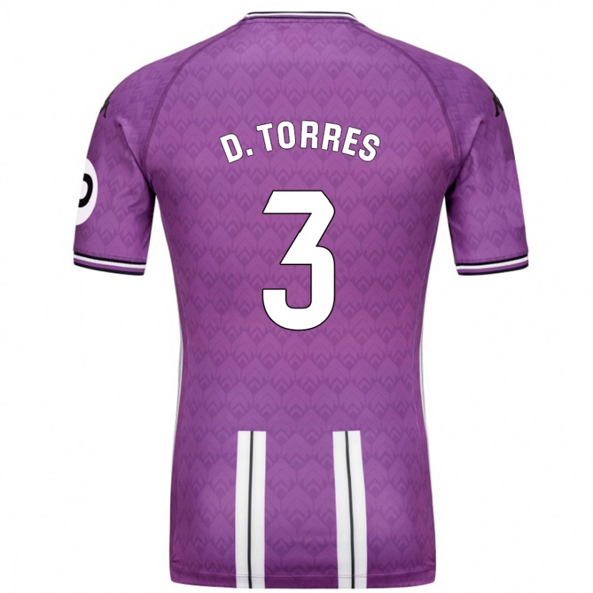 Danxen Kinderen David Torres #3 Paars Wit Thuisshirt Thuistenue 2024/25 T-Shirt