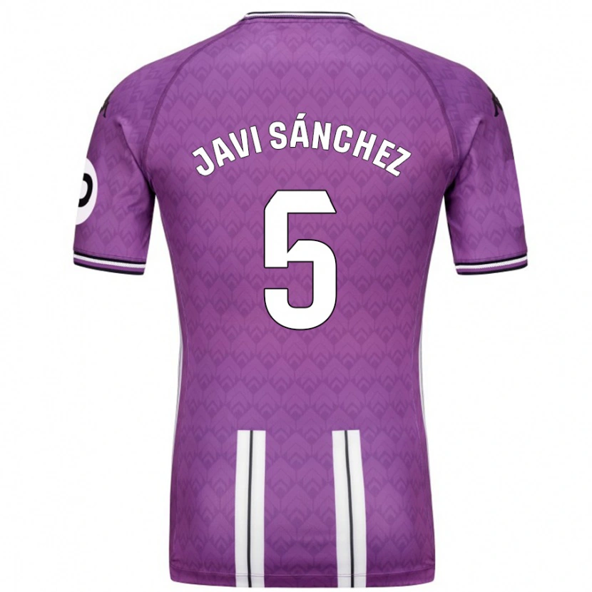 Danxen Kinderen Javi Sánchez #5 Paars Wit Thuisshirt Thuistenue 2024/25 T-Shirt