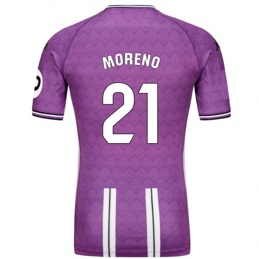 Danxen Kinderen Xavi Moreno #21 Paars Wit Thuisshirt Thuistenue 2024/25 T-Shirt