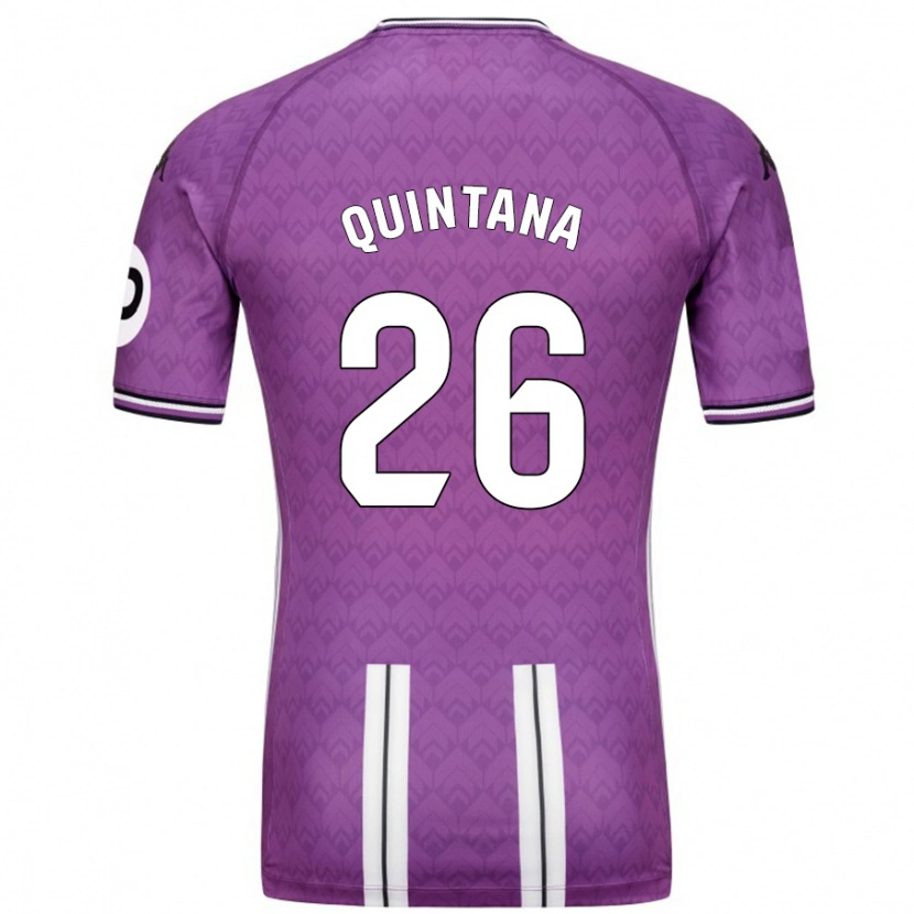 Danxen Kinderen Alberto Quintana #26 Paars Wit Thuisshirt Thuistenue 2024/25 T-Shirt