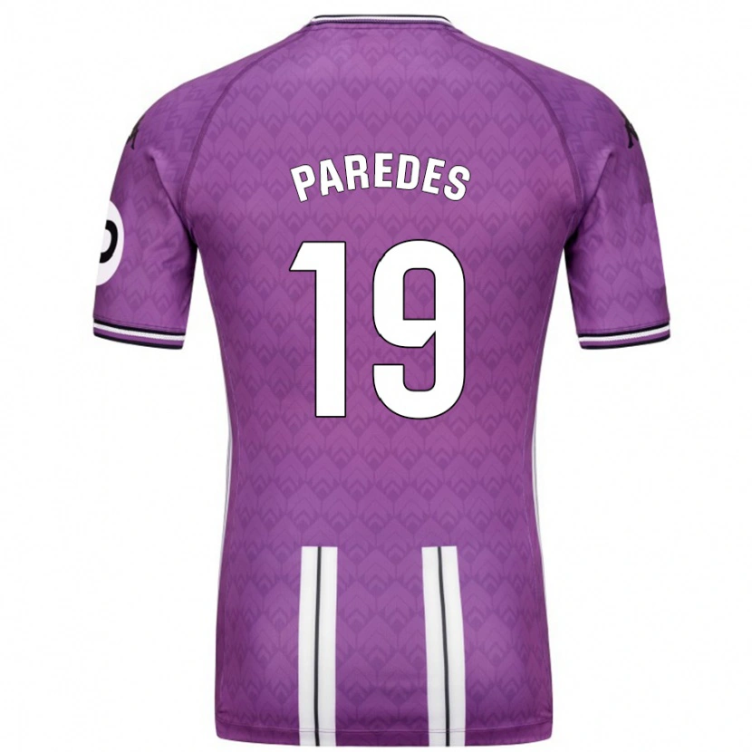 Danxen Kinderen Yago Paredes #19 Paars Wit Thuisshirt Thuistenue 2024/25 T-Shirt