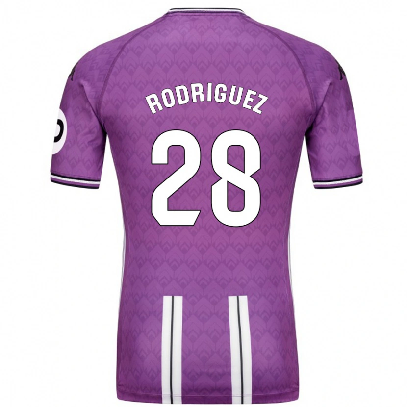 Danxen Kinderen Yago Rodríguez #28 Paars Wit Thuisshirt Thuistenue 2024/25 T-Shirt