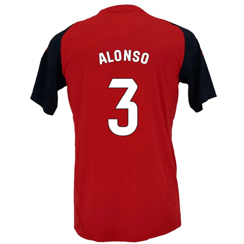 Danxen Kinderen Julio Alonso #3 Rood Zwart Thuisshirt Thuistenue 2024/25 T-Shirt