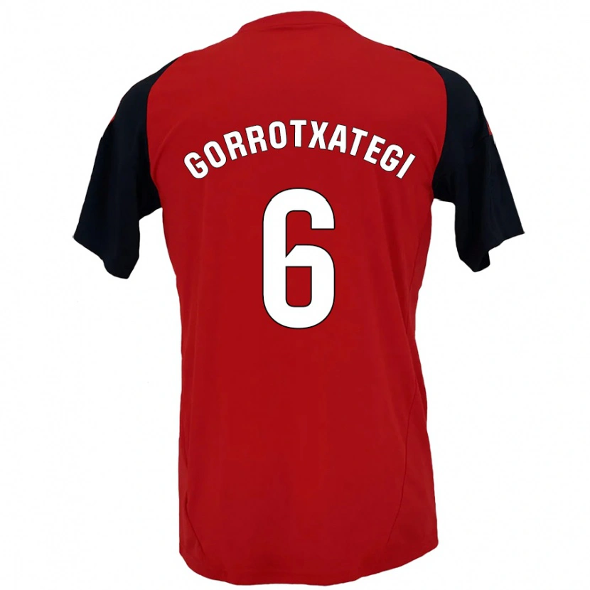 Danxen Kinderen Jon Gorrotxategi #6 Rood Zwart Thuisshirt Thuistenue 2024/25 T-Shirt