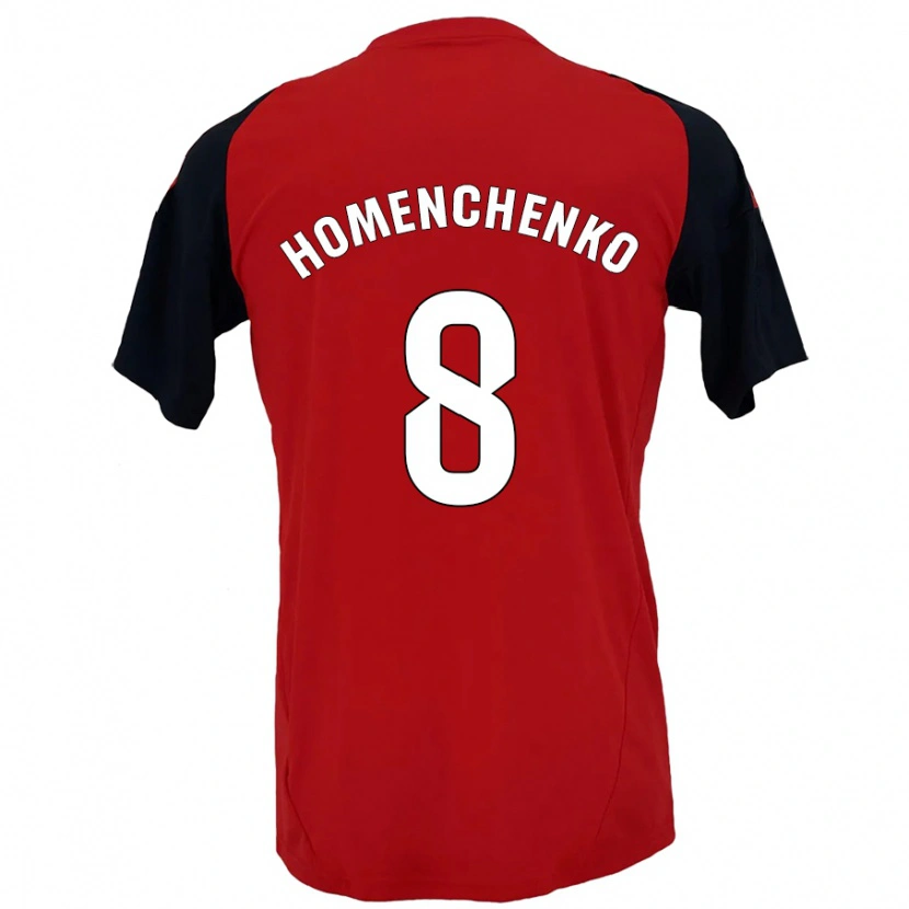 Danxen Kinderen Santiago Homenchenko #8 Rood Zwart Thuisshirt Thuistenue 2024/25 T-Shirt