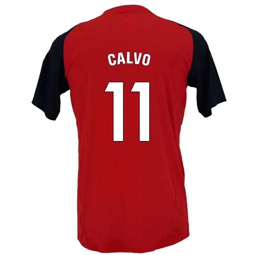 Danxen Kinderen Álex Calvo #11 Rood Zwart Thuisshirt Thuistenue 2024/25 T-Shirt