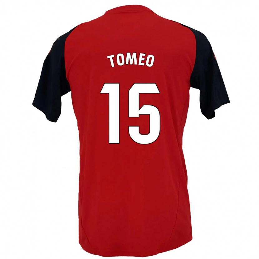 Danxen Kinderen Pablo Tomeo #15 Rood Zwart Thuisshirt Thuistenue 2024/25 T-Shirt