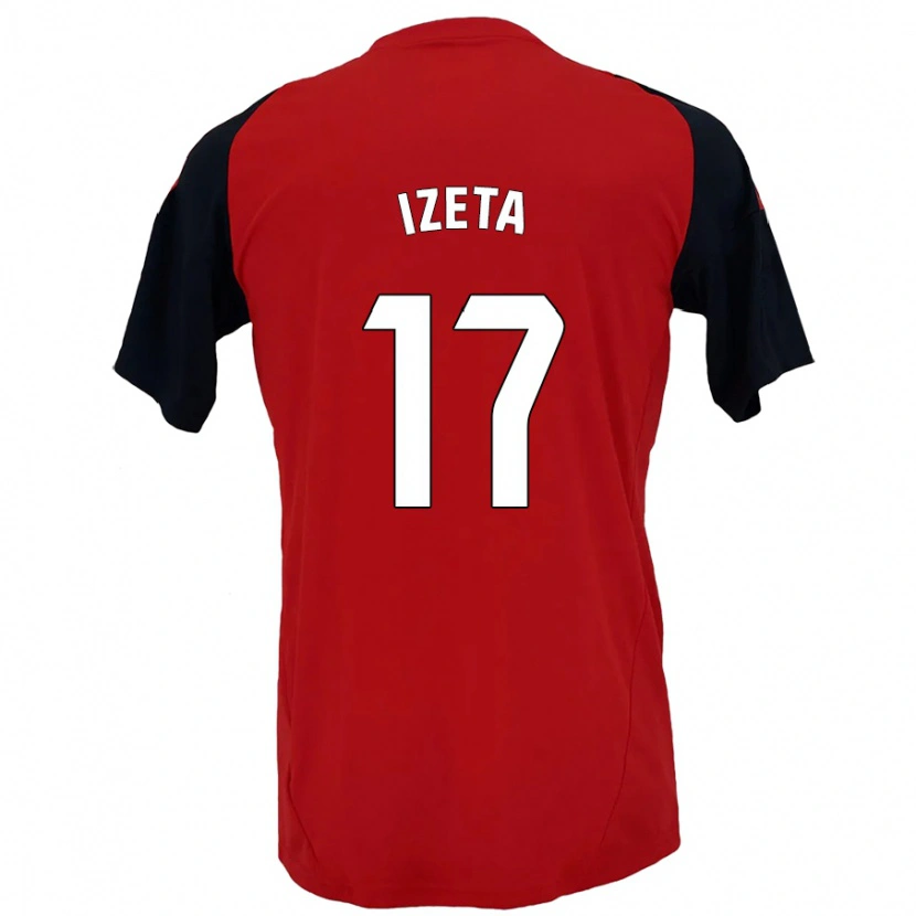 Danxen Kinderen Urko Izeta #17 Rood Zwart Thuisshirt Thuistenue 2024/25 T-Shirt