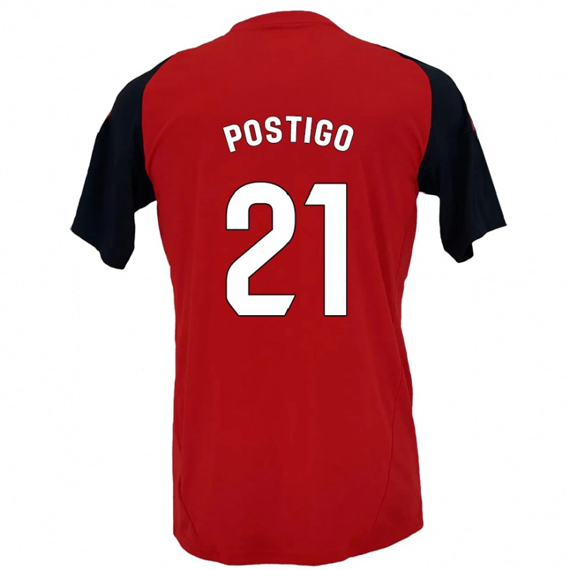 Danxen Kinderen Sergio Postigo #21 Rood Zwart Thuisshirt Thuistenue 2024/25 T-Shirt