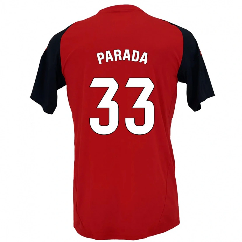 Danxen Kinderen Victor Parada #33 Rood Zwart Thuisshirt Thuistenue 2024/25 T-Shirt