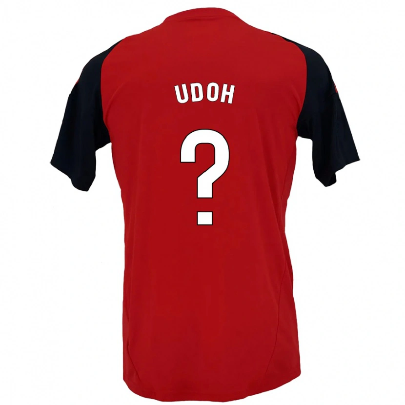 Danxen Kinderen Isaac Udoh #0 Rood Zwart Thuisshirt Thuistenue 2024/25 T-Shirt