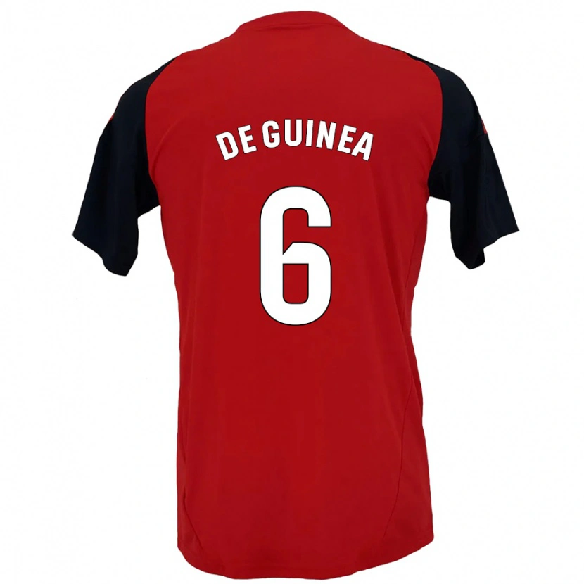 Danxen Kinderen Asier Ortiz De Guinea #6 Rood Zwart Thuisshirt Thuistenue 2024/25 T-Shirt