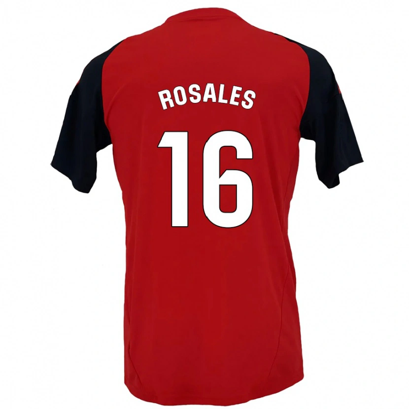 Danxen Kinderen Diego Rosales #16 Rood Zwart Thuisshirt Thuistenue 2024/25 T-Shirt