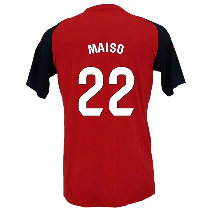 Danxen Kinderen Álvaro Maiso #22 Rood Zwart Thuisshirt Thuistenue 2024/25 T-Shirt