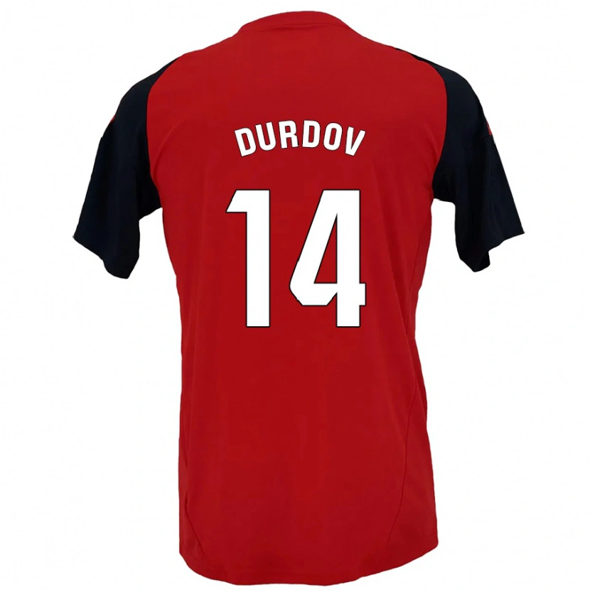 Danxen Kinderen Ivan Durdov #14 Rood Zwart Thuisshirt Thuistenue 2024/25 T-Shirt